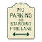 Signmission No Parking or Standing Fire Lane W/ Bidirectional Arrow Heavy-Gauge Alum, 24" x 18", TG-1824-23684 A-DES-TG-1824-23684 - alternate 1